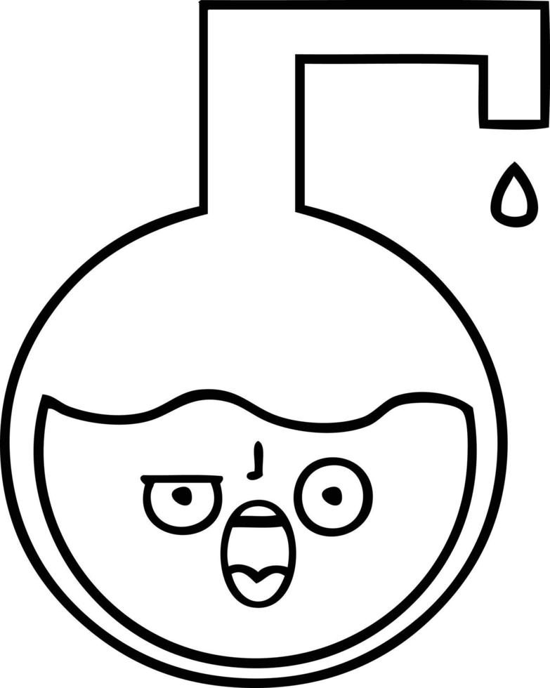 line drawing cartoon science experiment vector