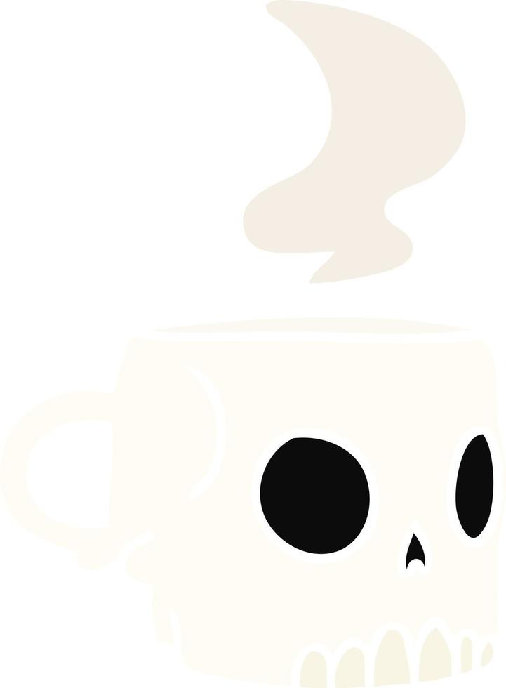 cartoon doodle of a skull mug vector