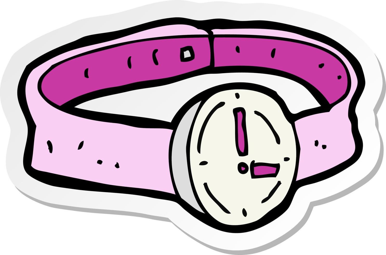 pegatina de un reloj de pulsera de dibujos animados vector