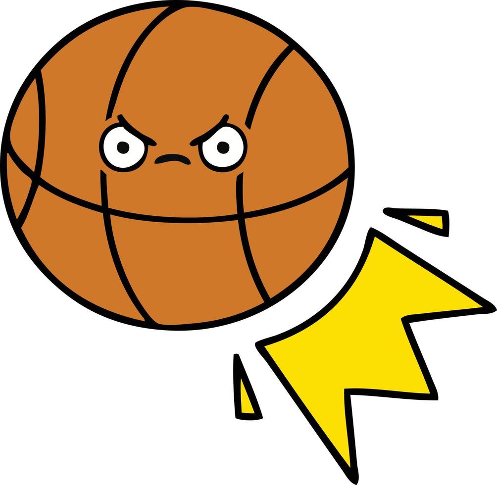 baloncesto de dibujos animados lindo vector