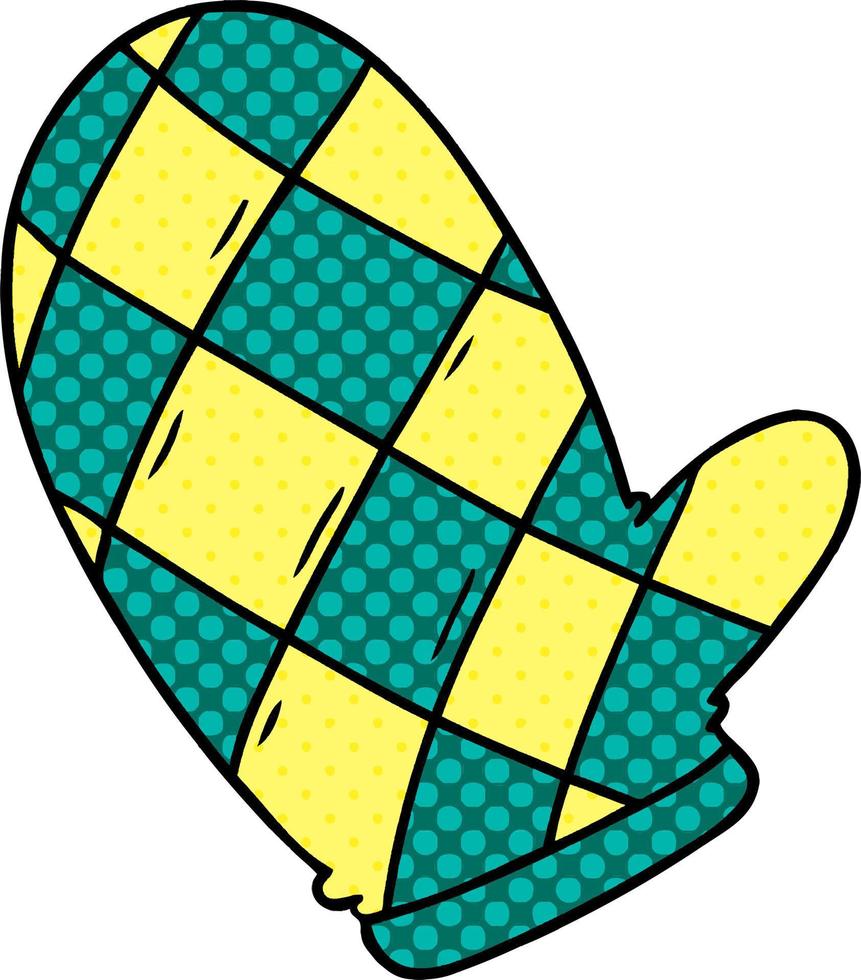 cartoon doodle of an oven glove vector