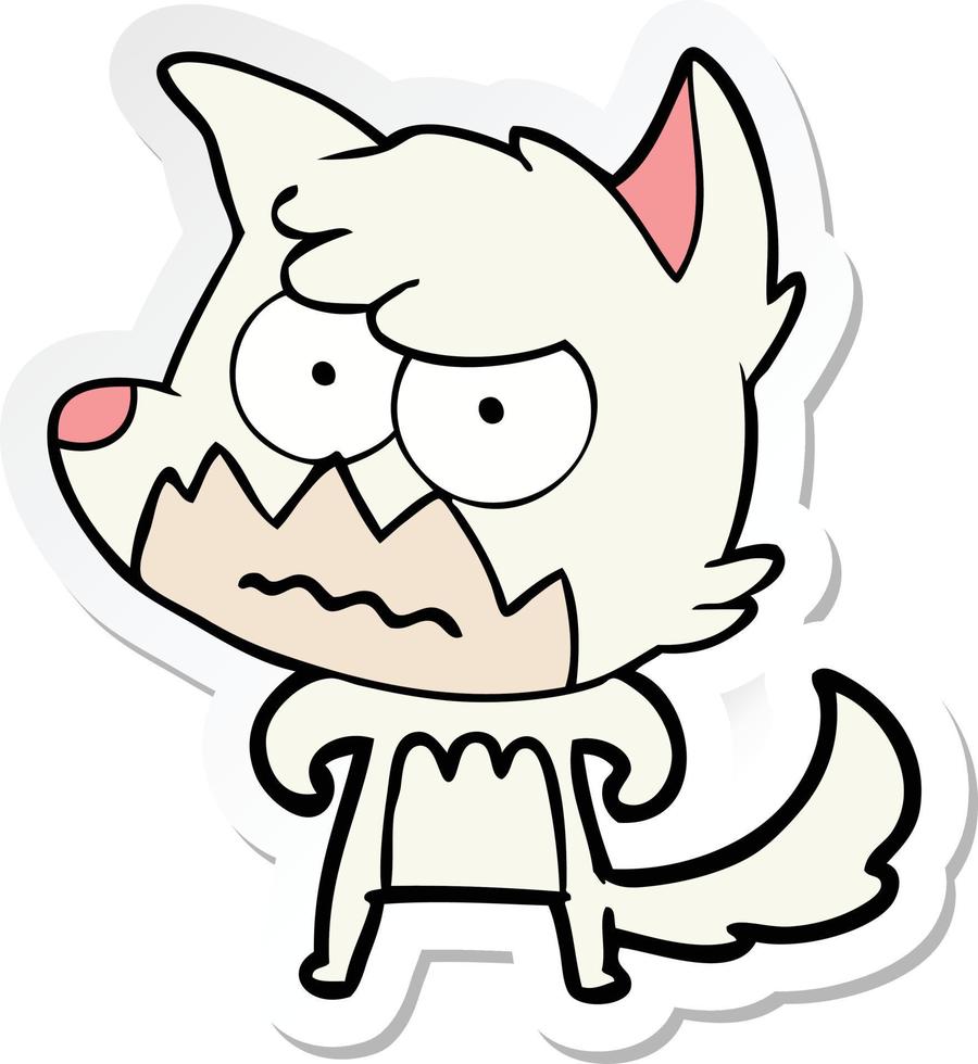 sticker of a cartoon annoyed fox vector