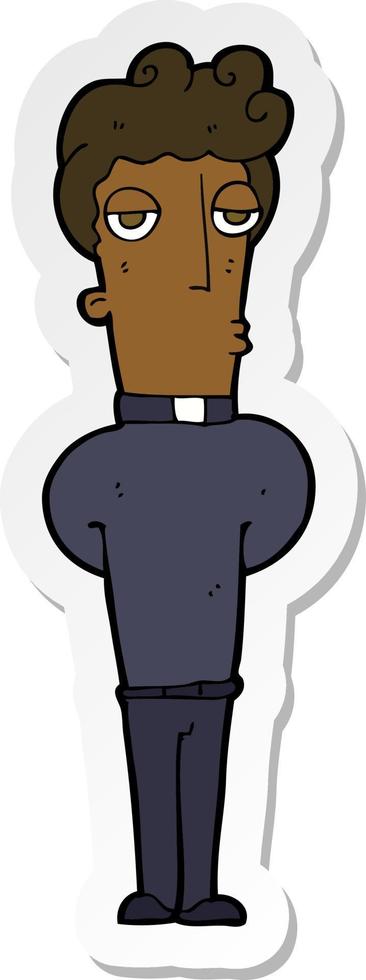 sticker of a cartoon priest vector