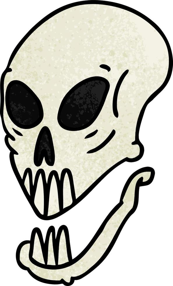 textured cartoon doodle of a skull head vector