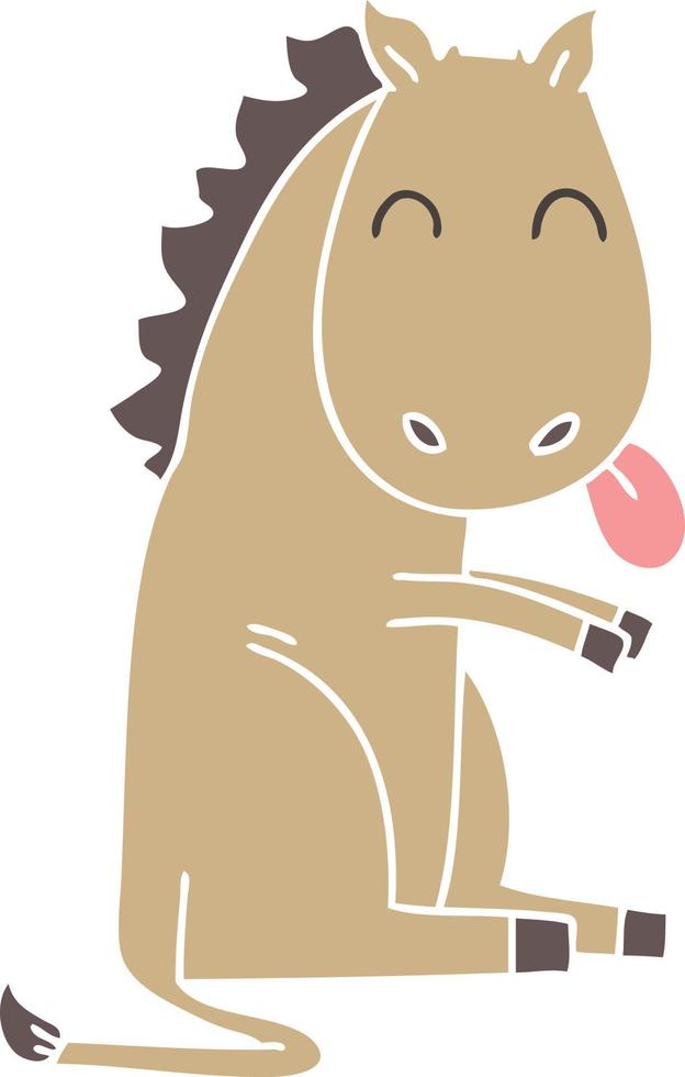 quirky hand drawn cartoon horse vector