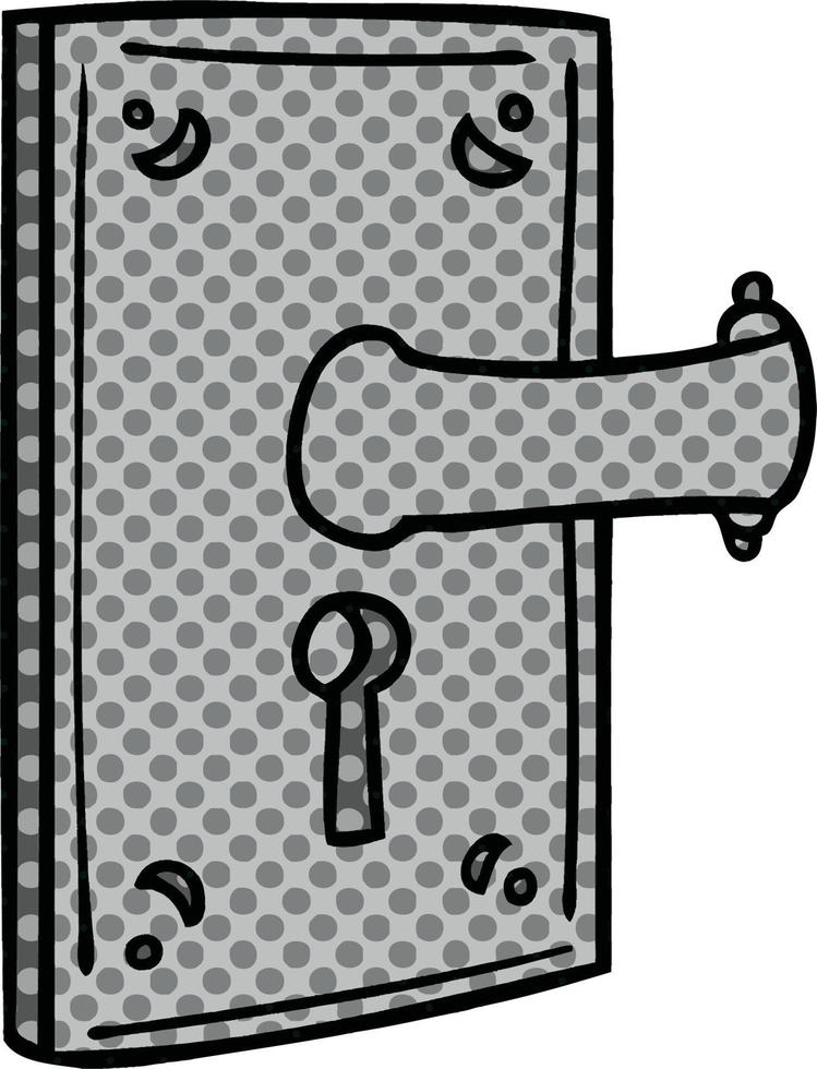 caricatura, garabato, de, un, manija de la puerta vector