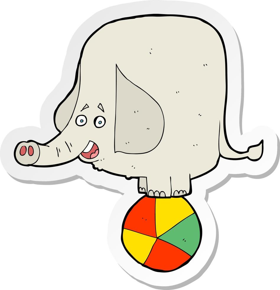 sticker of a cartoon circus elephant vector