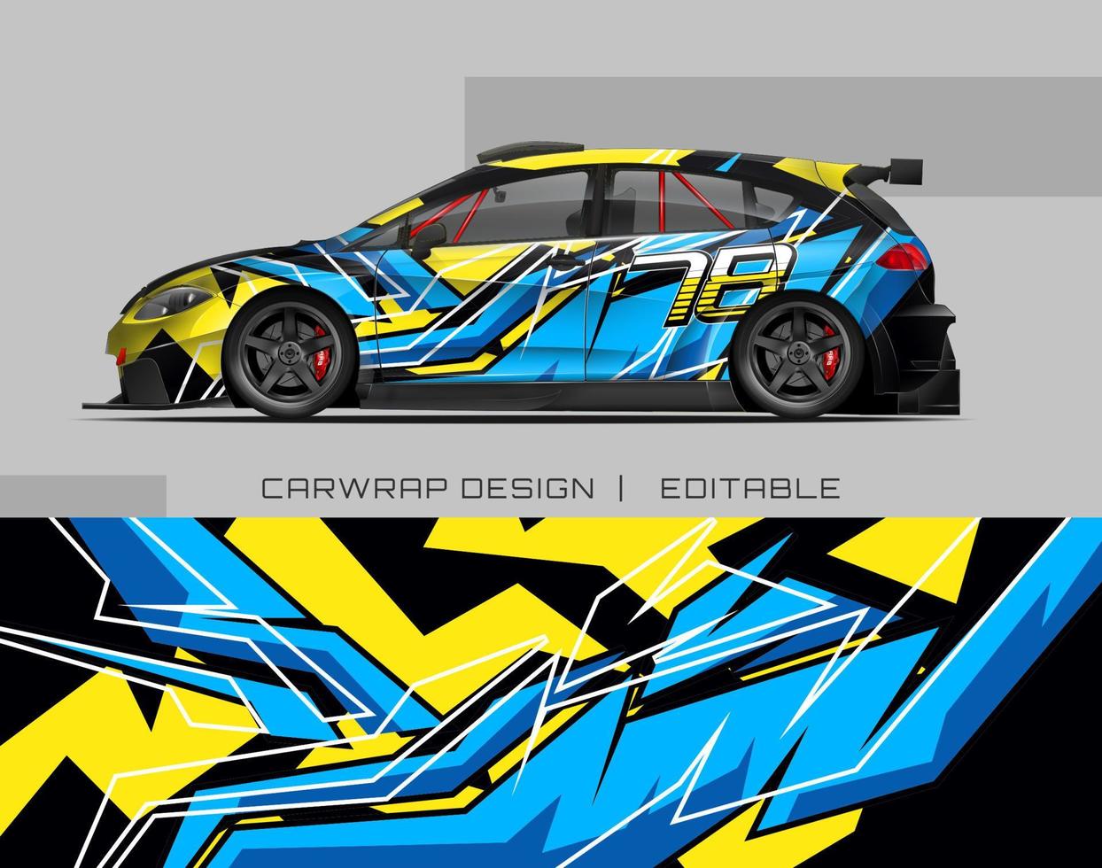 Car wrap design modern racing background design for vehicle wrap, racing car, rally, etc vector