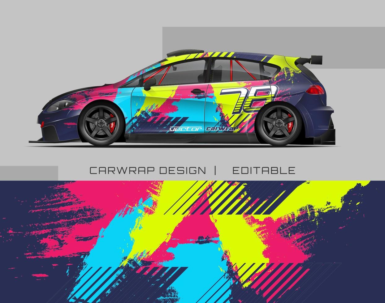 diseño de envoltura de automóviles diseño de fondo de carreras moderno para envoltura de vehículos, autos de carreras, rally, etc. vector