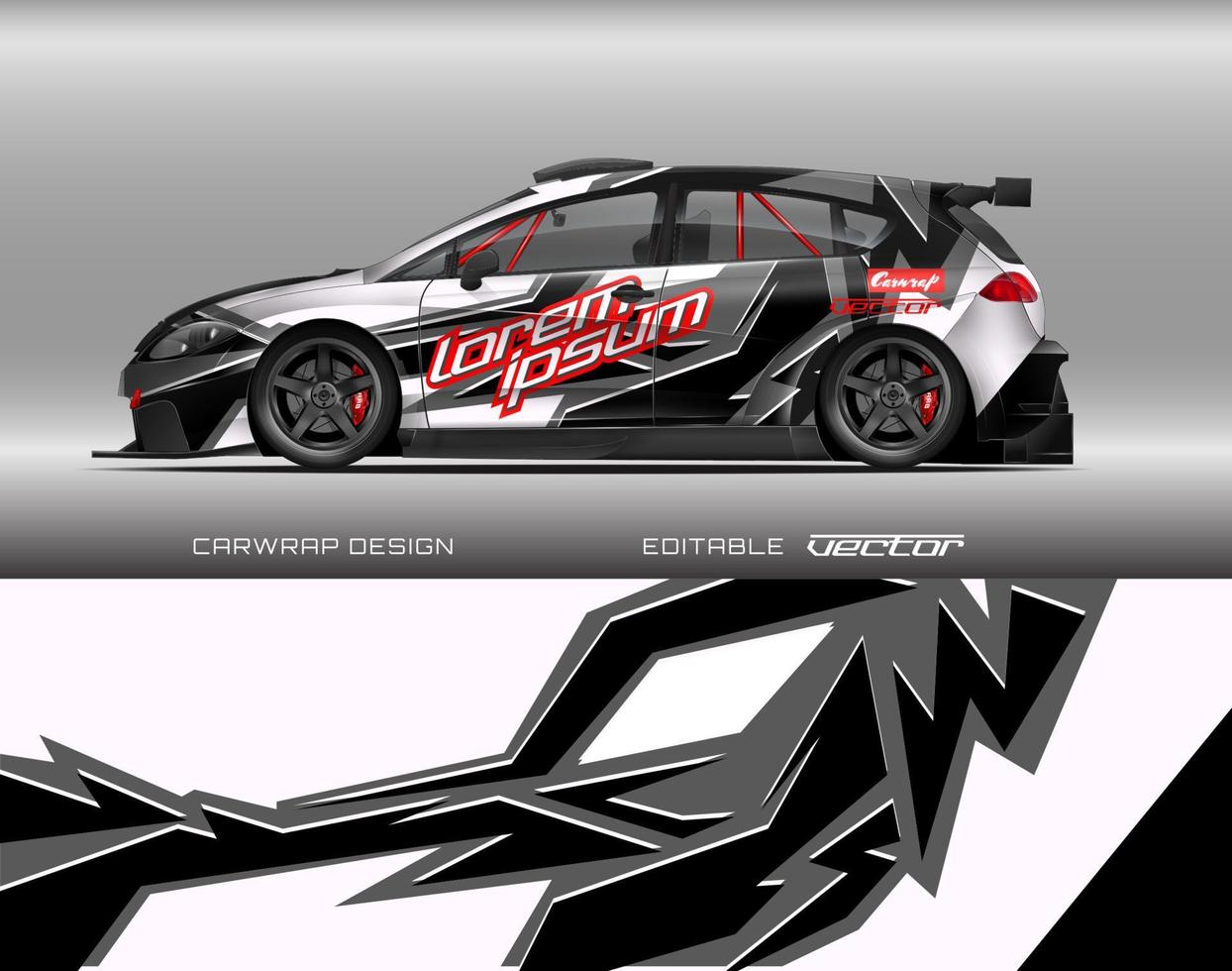 Car wrap design modern racing background design for vehicle wrap, racing car, rally, etc vector