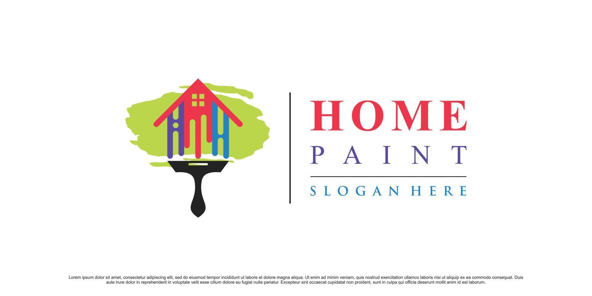 Home painting icon logo design inspiration with creative element Premium Vector