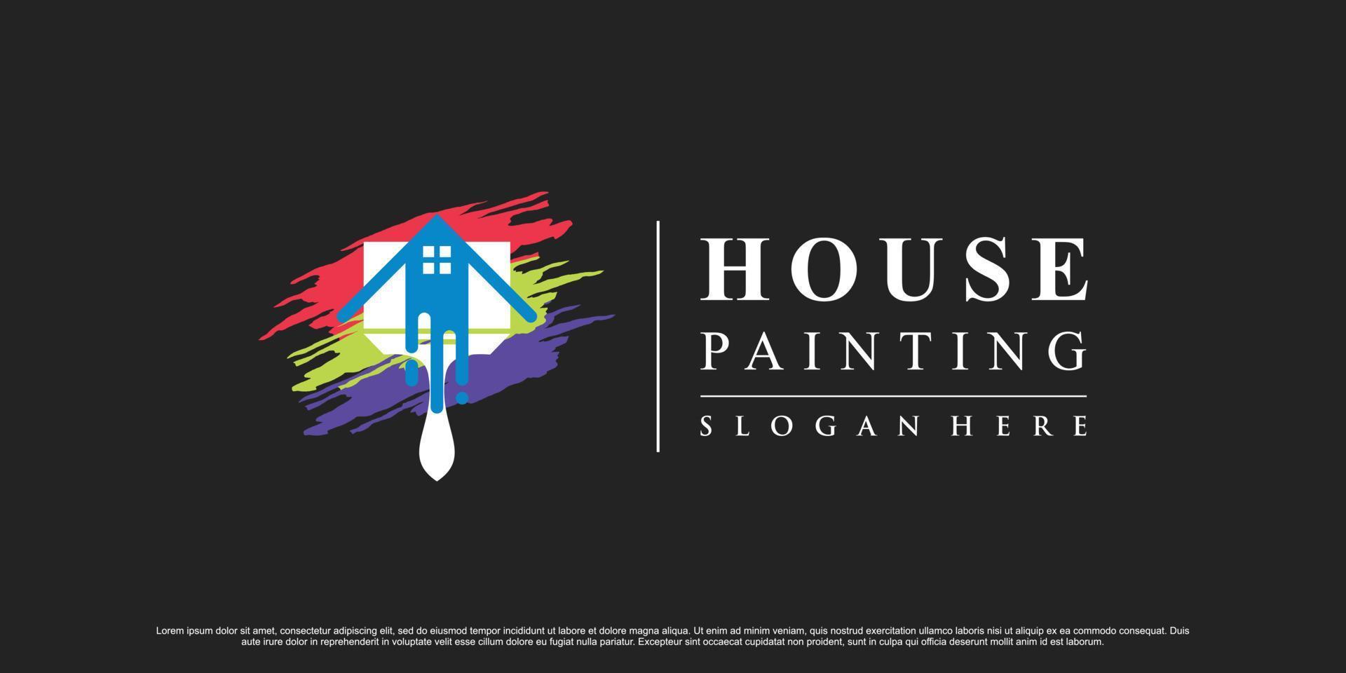 Paint house logo design inspiration with creative element Premium Vector