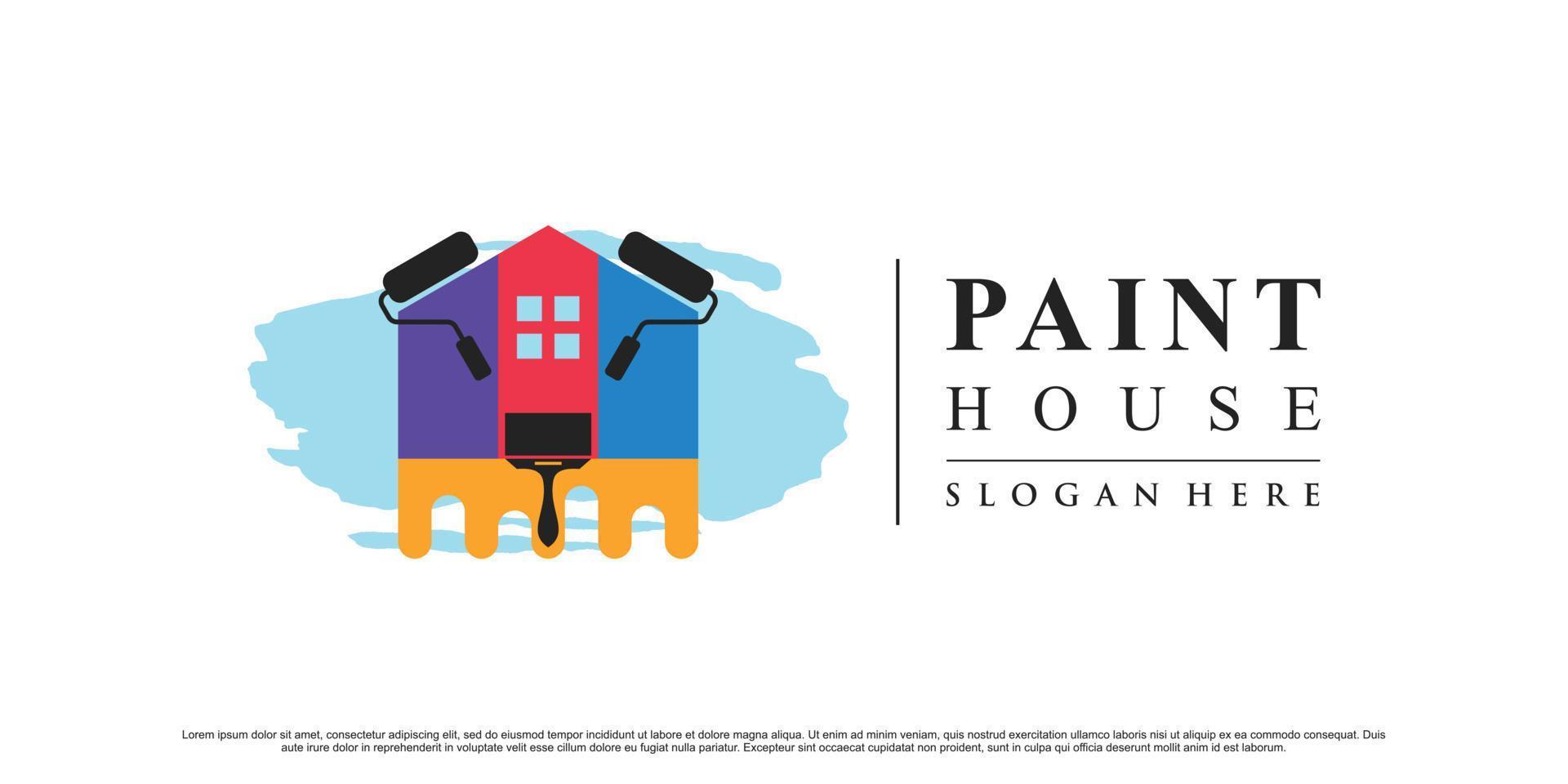 Paint house logo design inspiration with creative element Premium Vector