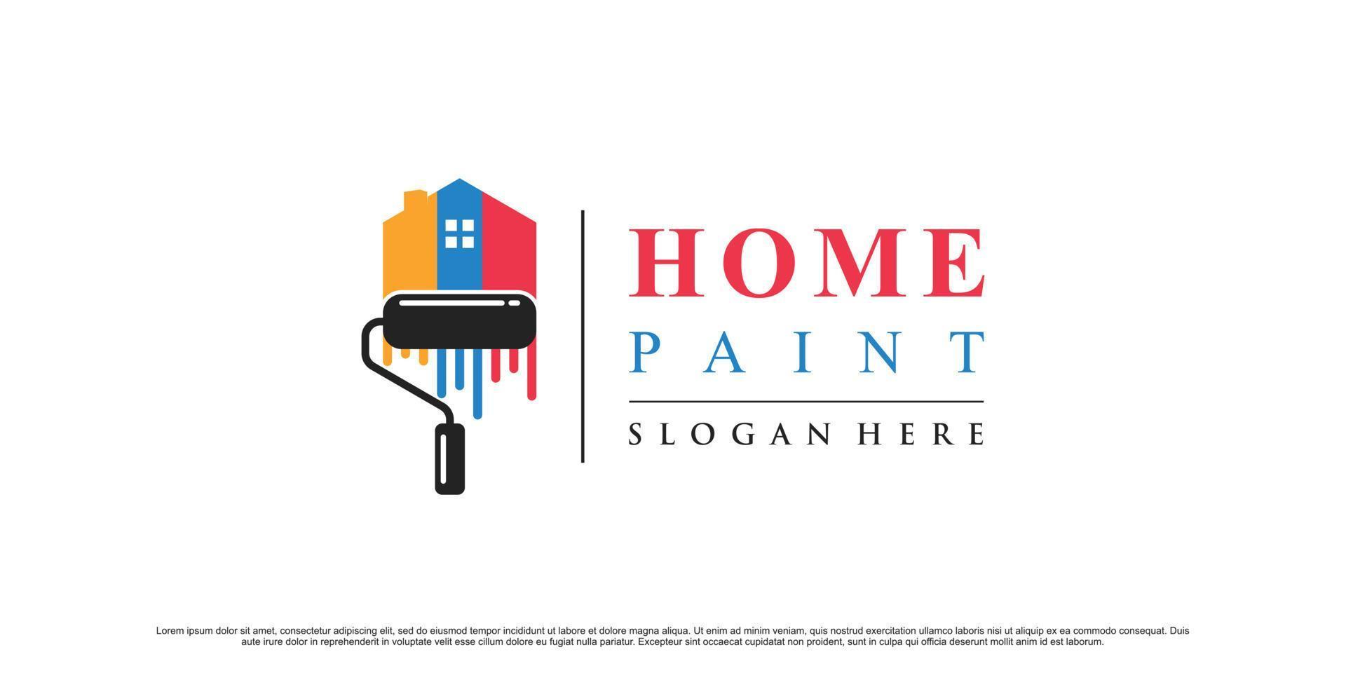 Home painting icon logo design inspiration with creative element Premium Vector