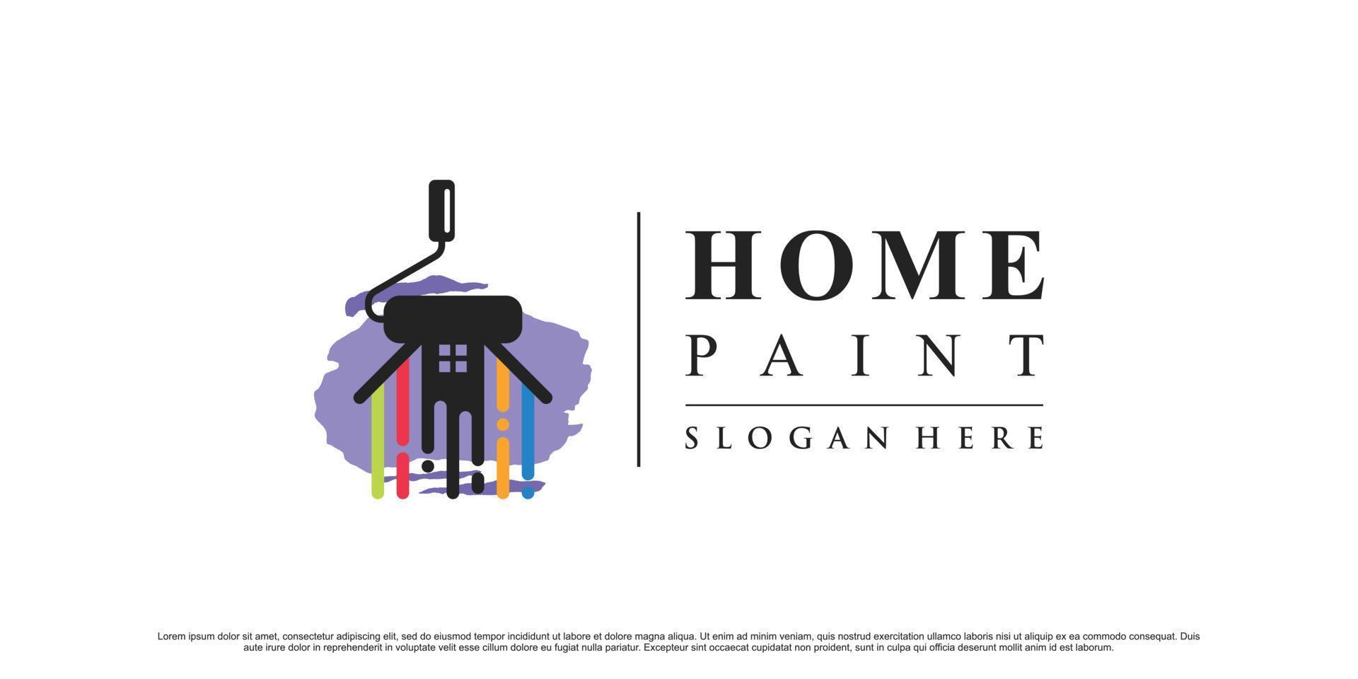 Home painting icon logo design inspiration with creative element Premium Vector