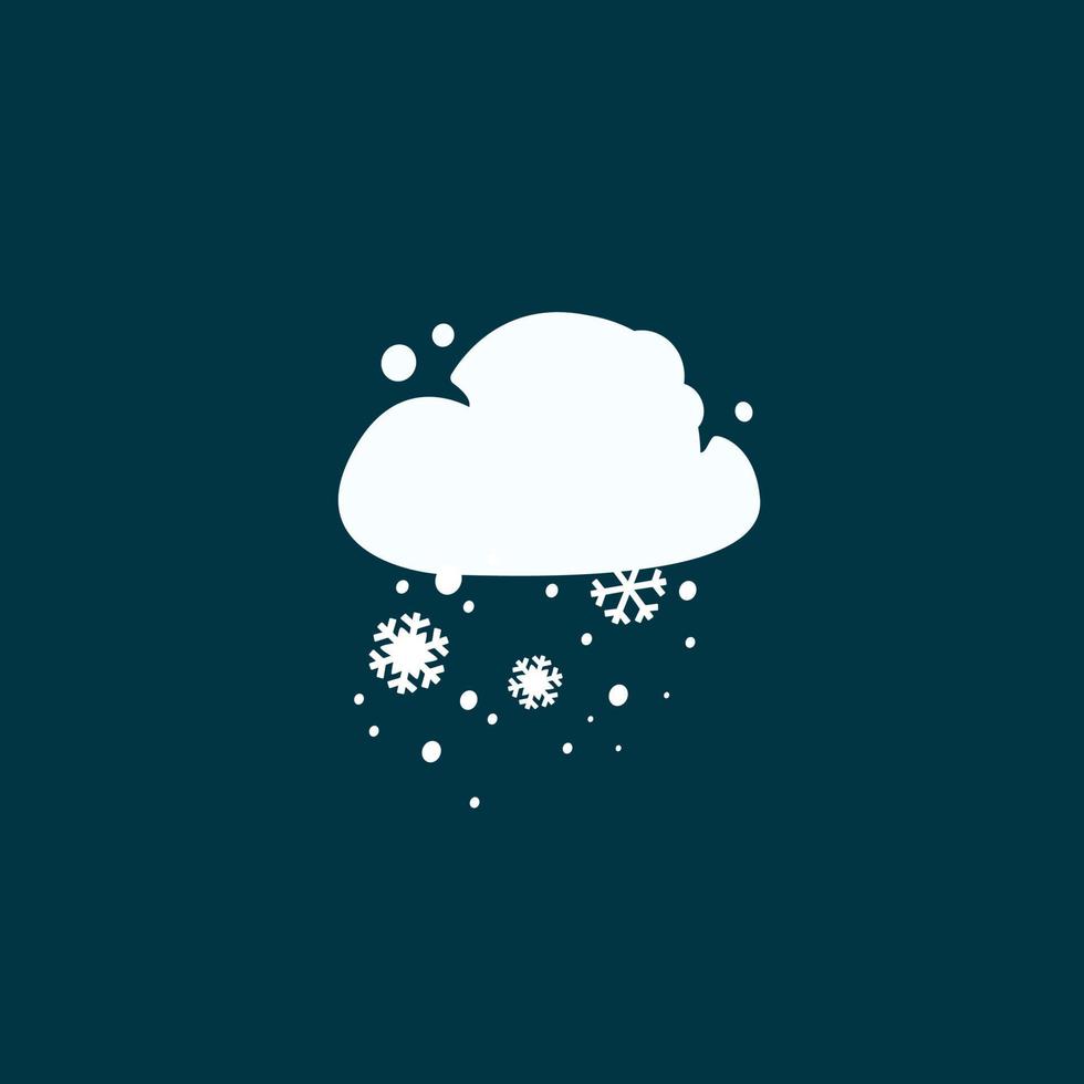 Snowing Cartoon Weather Icon. Flat Design Cloud With Snow Illustration Drawing. Isolated Objects. Asset for Animation, Web Design, Mobile Apps And More. vector