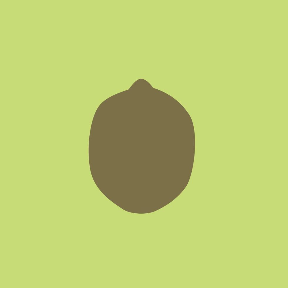 Cartoon Kiwi Fruit Isolated on Mint Background, Simple Drawing. Fresh Tropical Kiwi Silhouette in Flat Design Style. Summer Fruit Contour Icon. vector