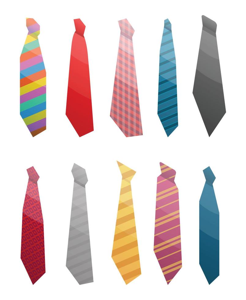 Tie suit icon set, isometric style vector