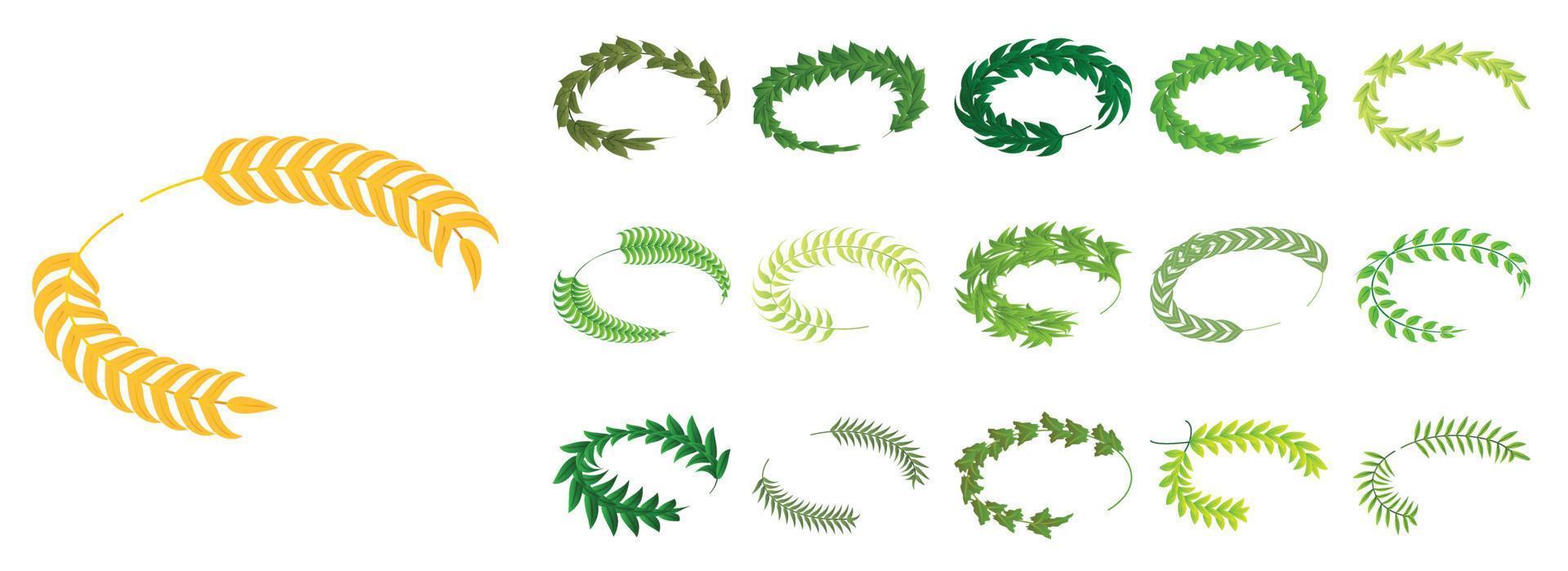 Laurel icon set, isometric style vector