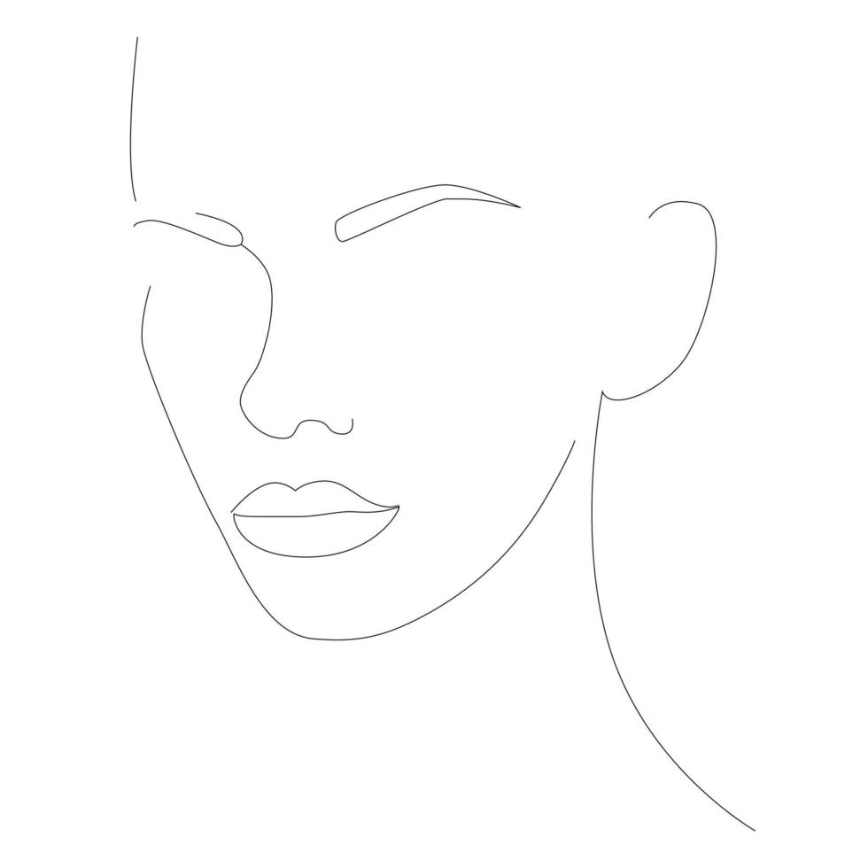 Abstract female face in one line. 8777061 Vector Art at Vecteezy