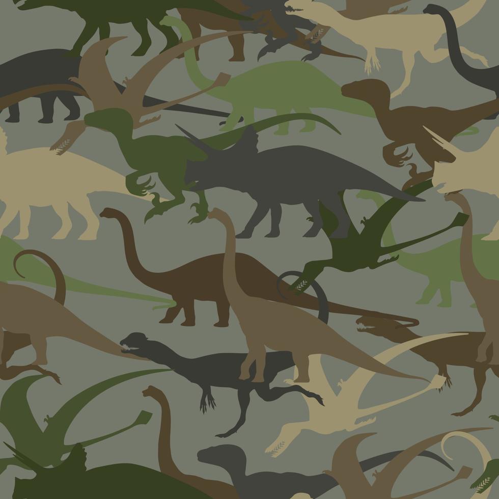 A pattern with dinosaurs vector