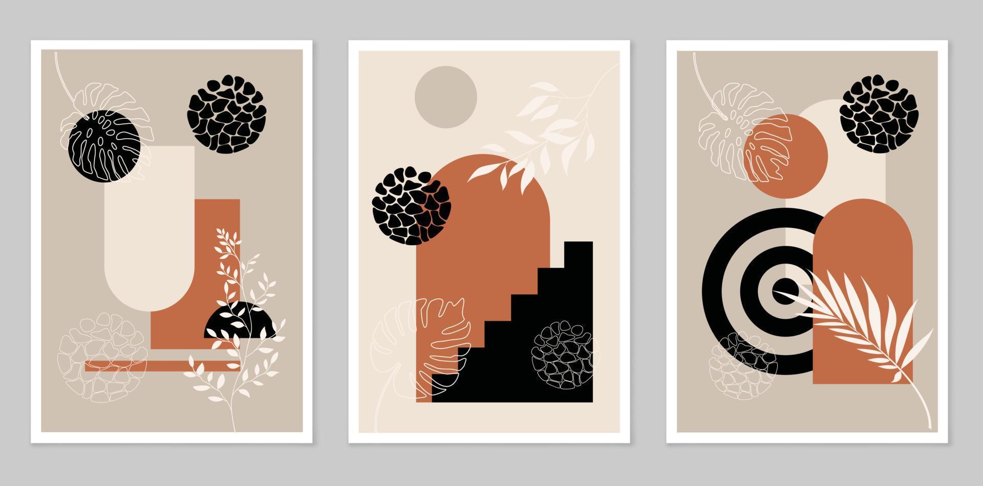 Abstract wall art. Abstract shapes vector