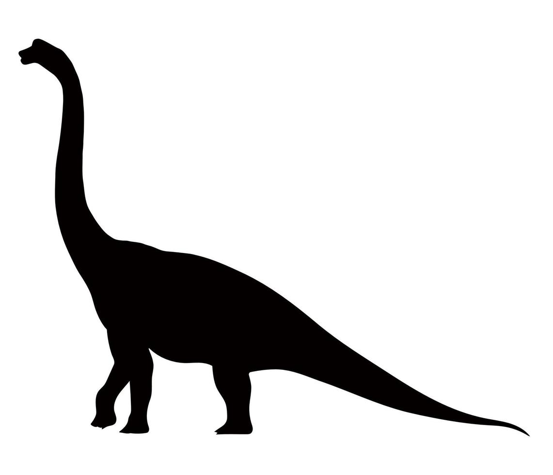 Silhouettes of different dinosaurs. vector