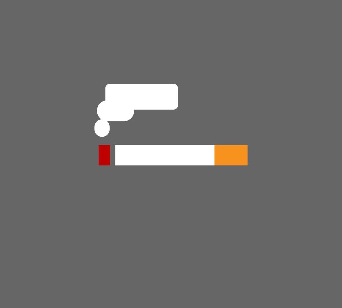 Smoking Cigarette Icon. Flat design style. Vector Illustration