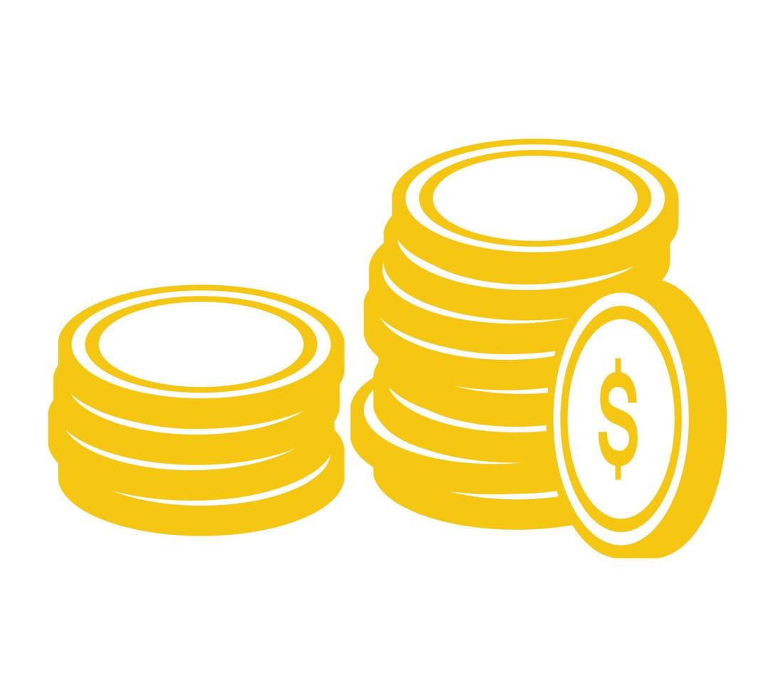 Gold coin icon. Money design. Gold dollar flat symbol. Vector illustration