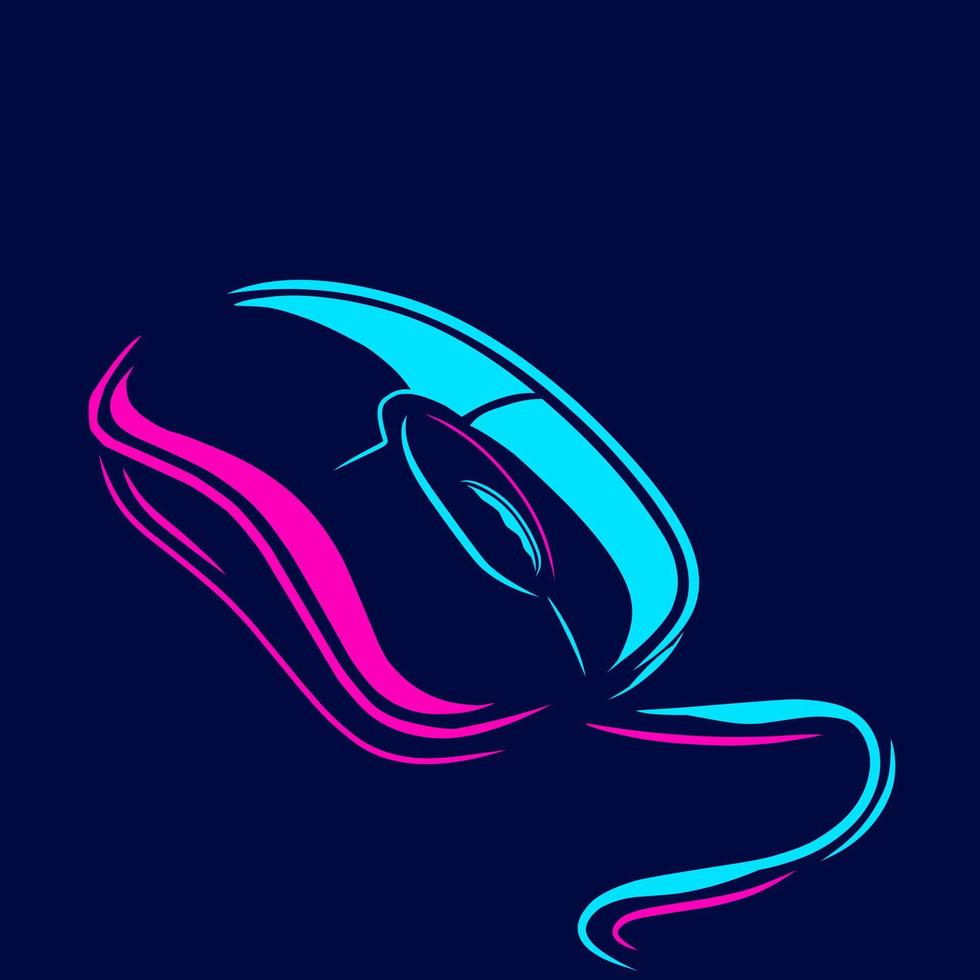 Mouse For Computer Logo Line Pop Art Potrait Colorful Design With Dark Background Abstract Vector Illustration Vector Art At Vecteezy