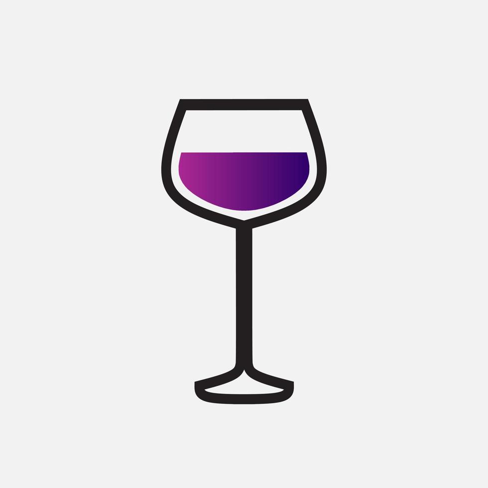 logo minimalista de vidrio de jugo morado. diseño vectorial sencillo. aislado con fondo suave. vector