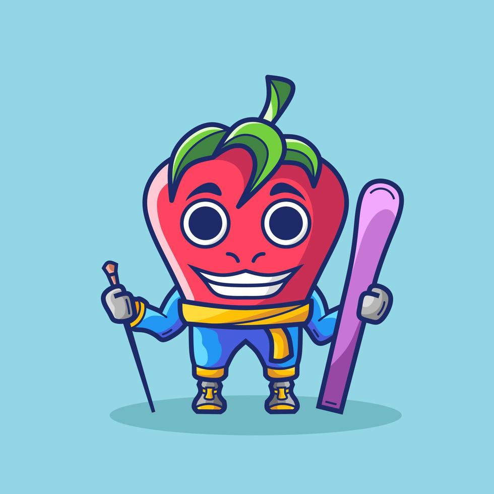 Cute strawberry fruit character logo. Abstract vector illustration.