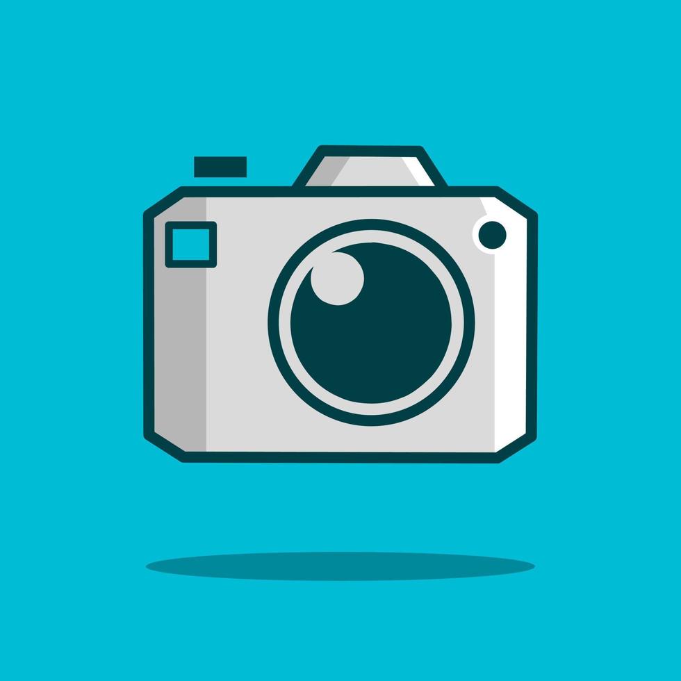 Camera icon flat design vector. Colorful logo with soft background. Abstract graphic illustration. vector