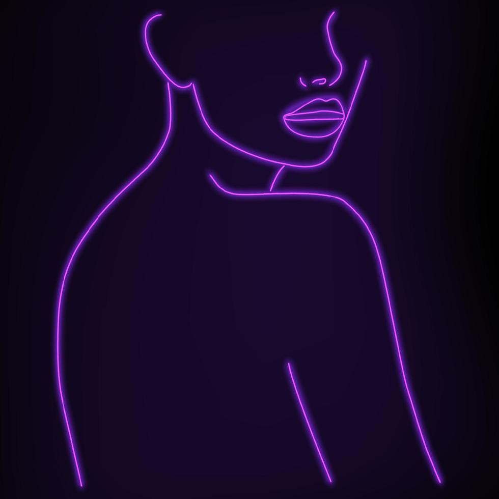 Linear abstract face. Abstract art vector
