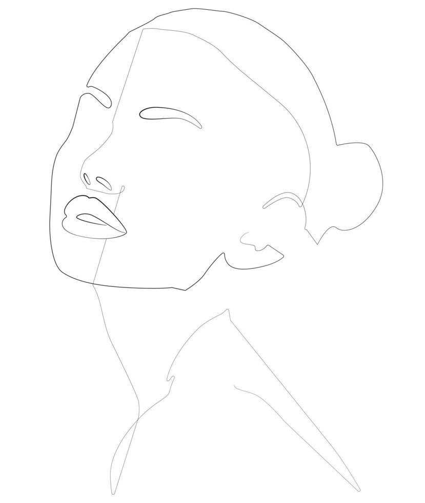 rostro femenino abstracto en una línea. vector