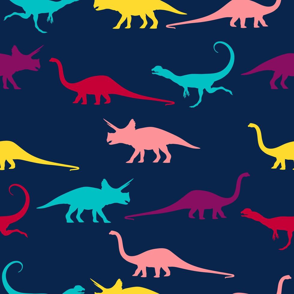 Seamless pattern with dinosaurs vector