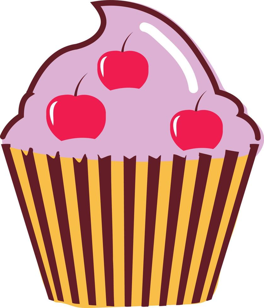 Delicious Cupcake Vector art Illustration