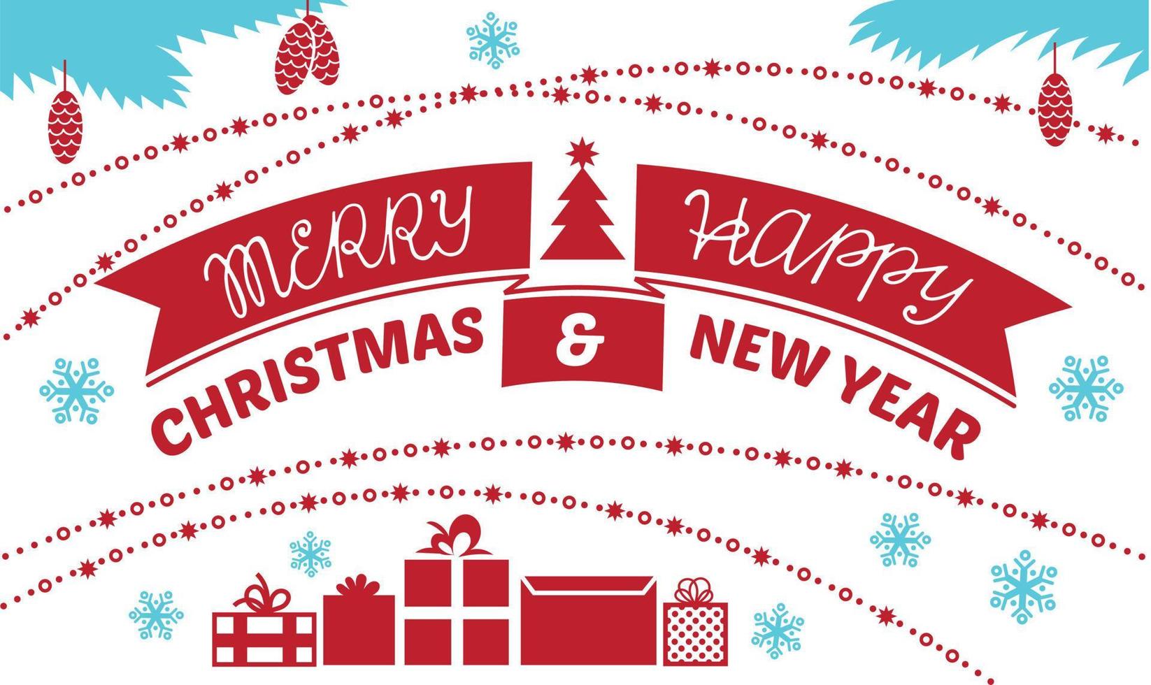 Merry Christmas concept banner, simple style vector