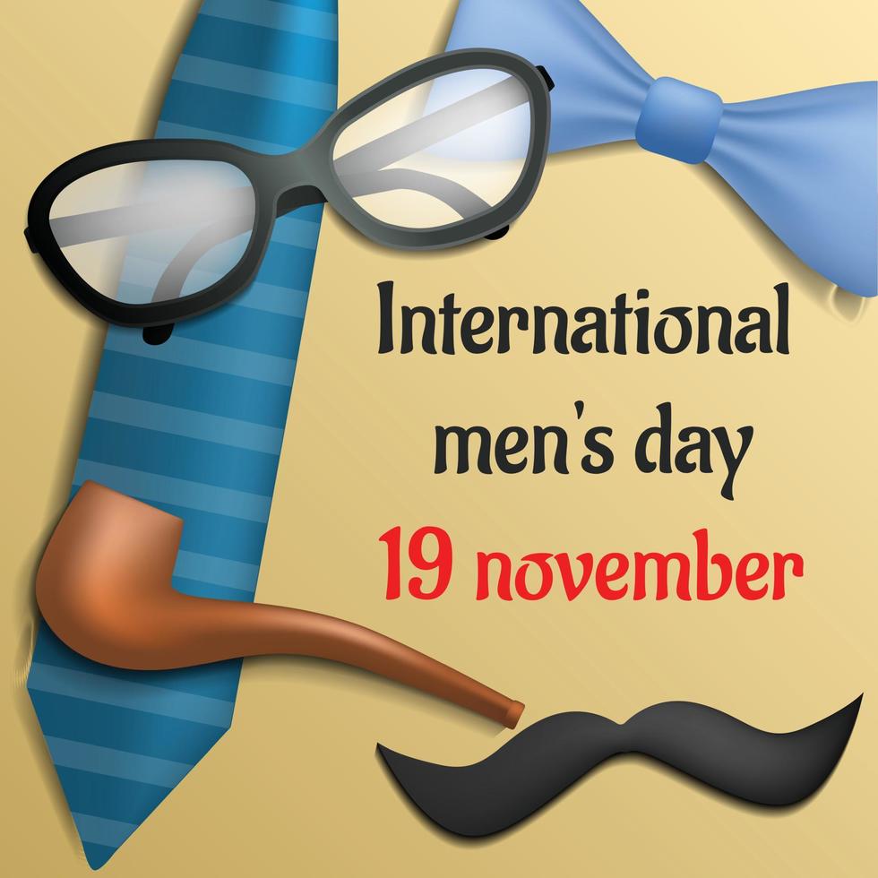 International mens day concept background, realistic style vector