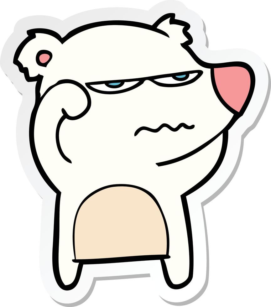 sticker of a angry bear polar cartoon vector