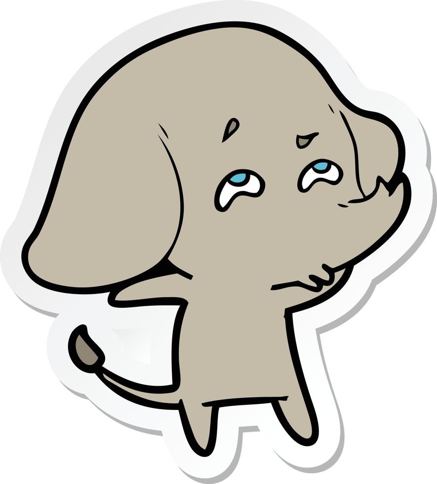 sticker of a cartoon elephant remembering vector