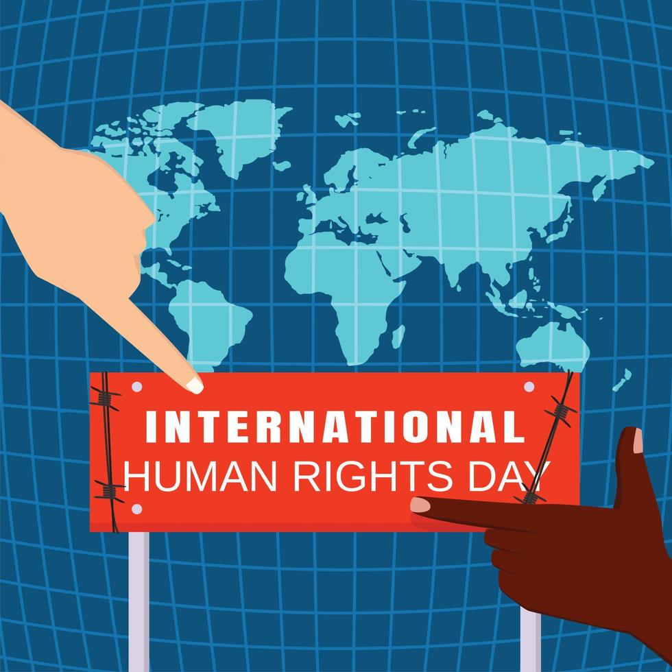 Global human rights day concept background, flat style vector