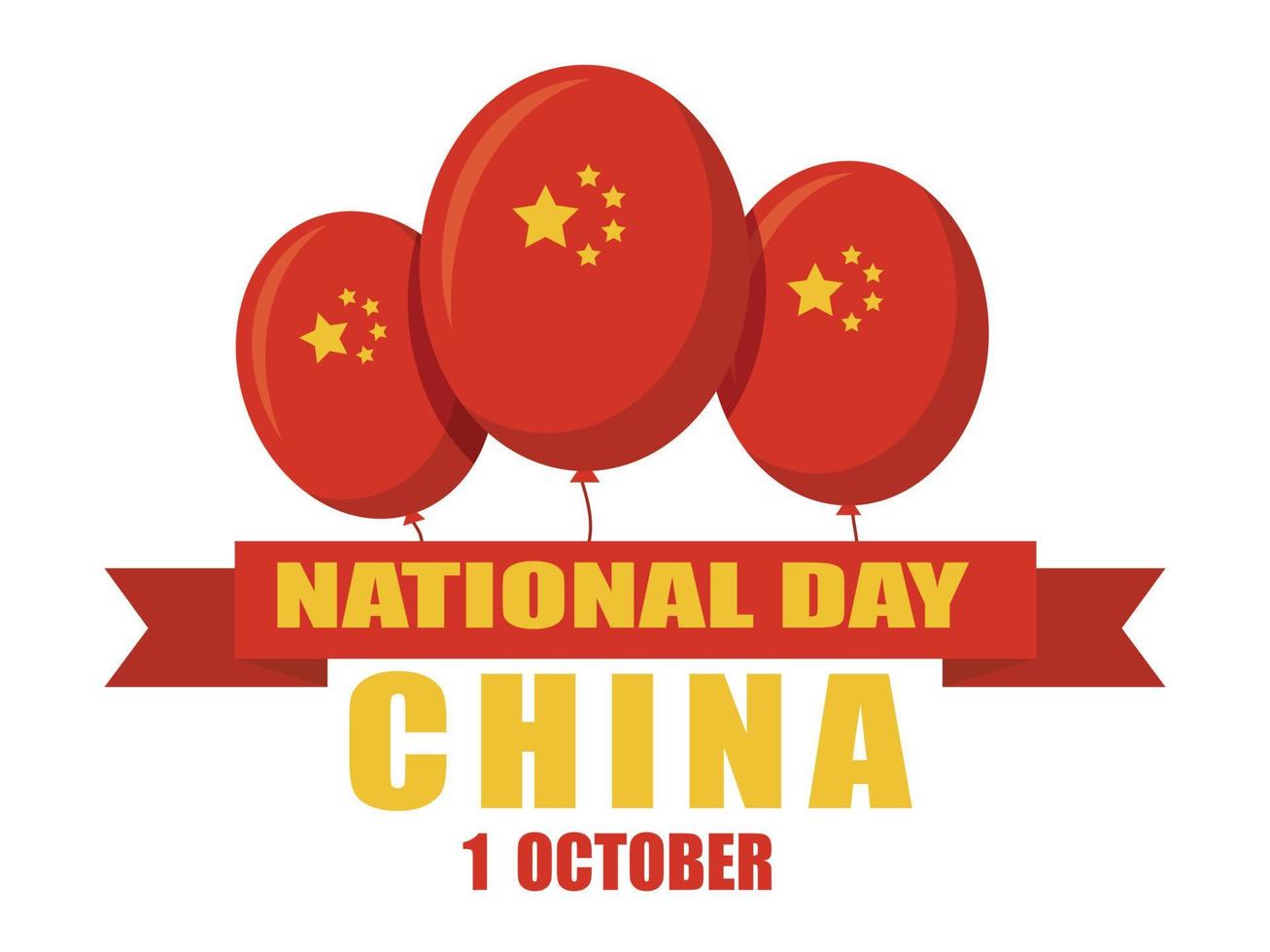 National china day concept background, flat style vector