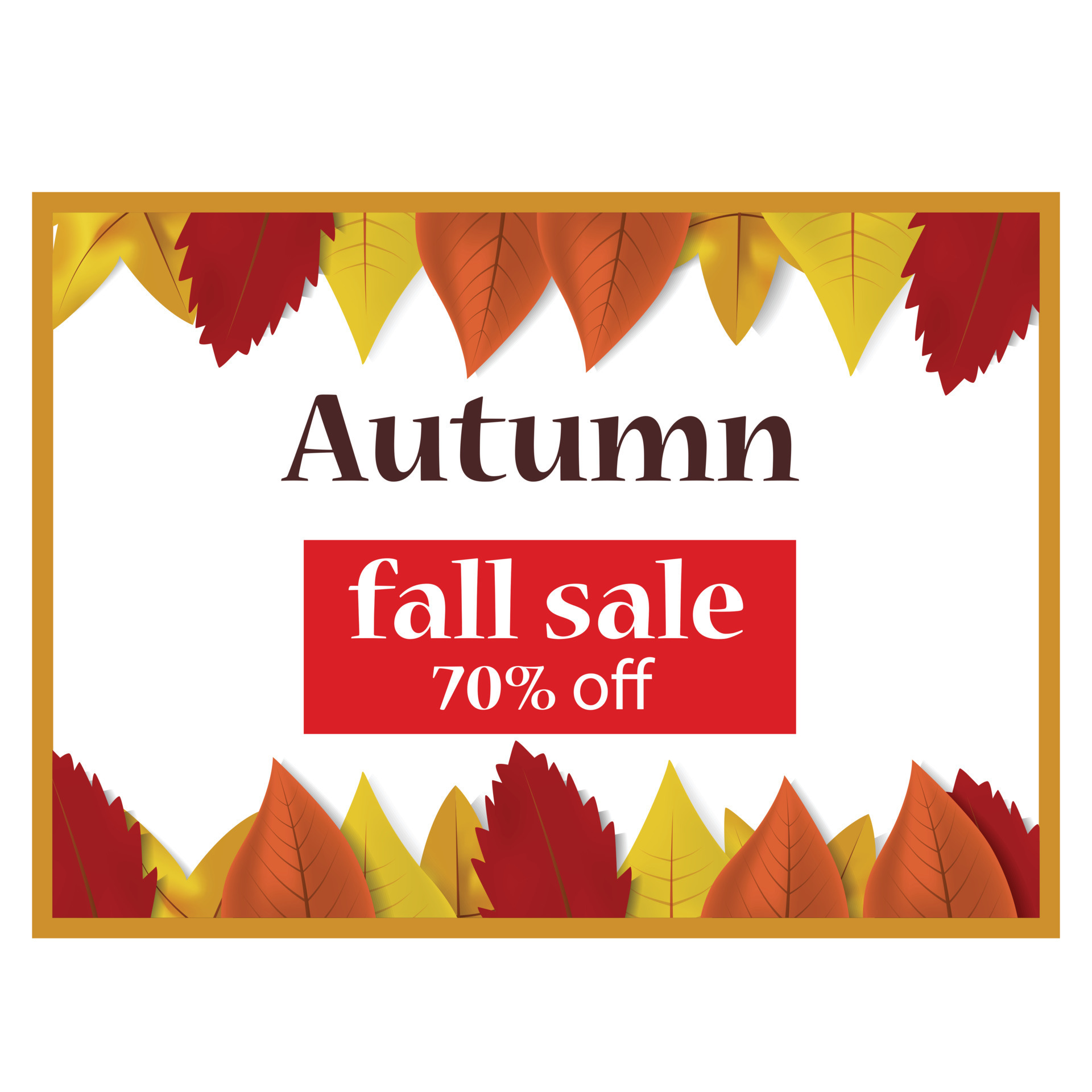 Autumn fall sale off concept background, realistic style 8778048 Vector