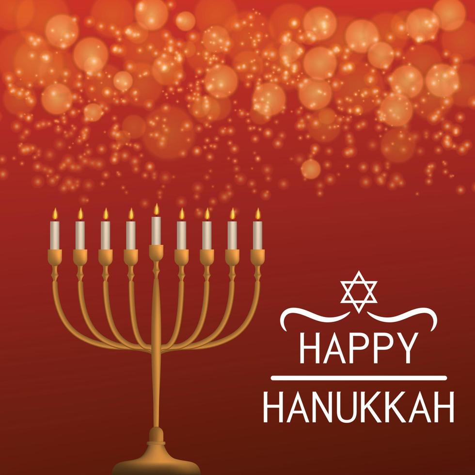 Happy hanukkah concept background, realistic style vector