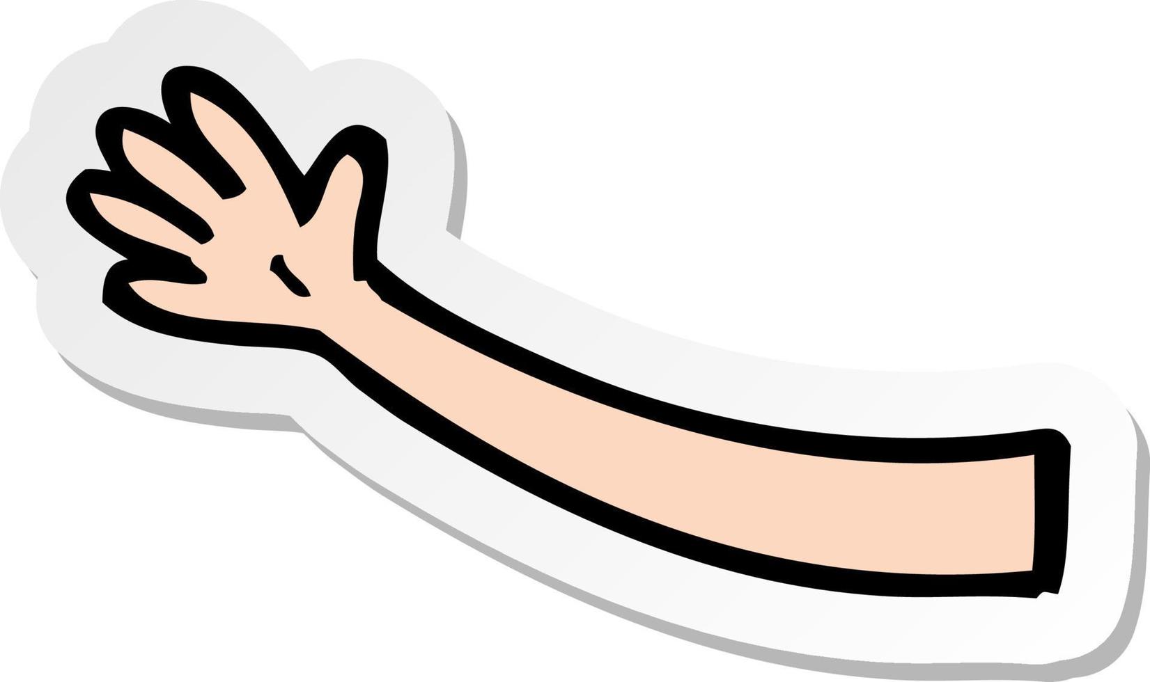 sticker of a cartoon arm vector