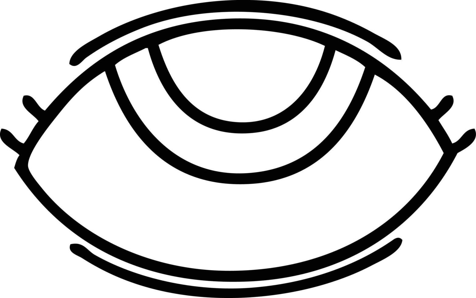 line drawing cartoon eye looking up vector