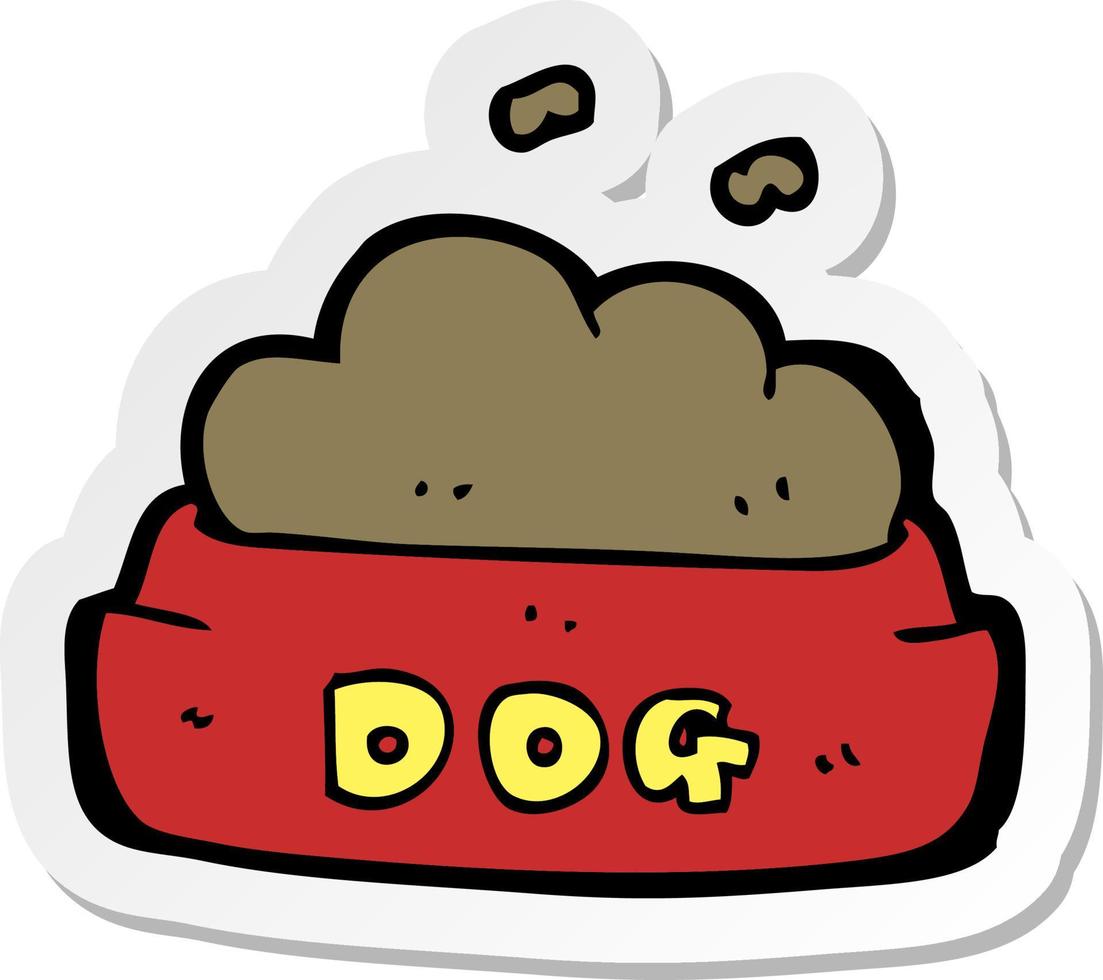 sticker of a cartoon dog food vector