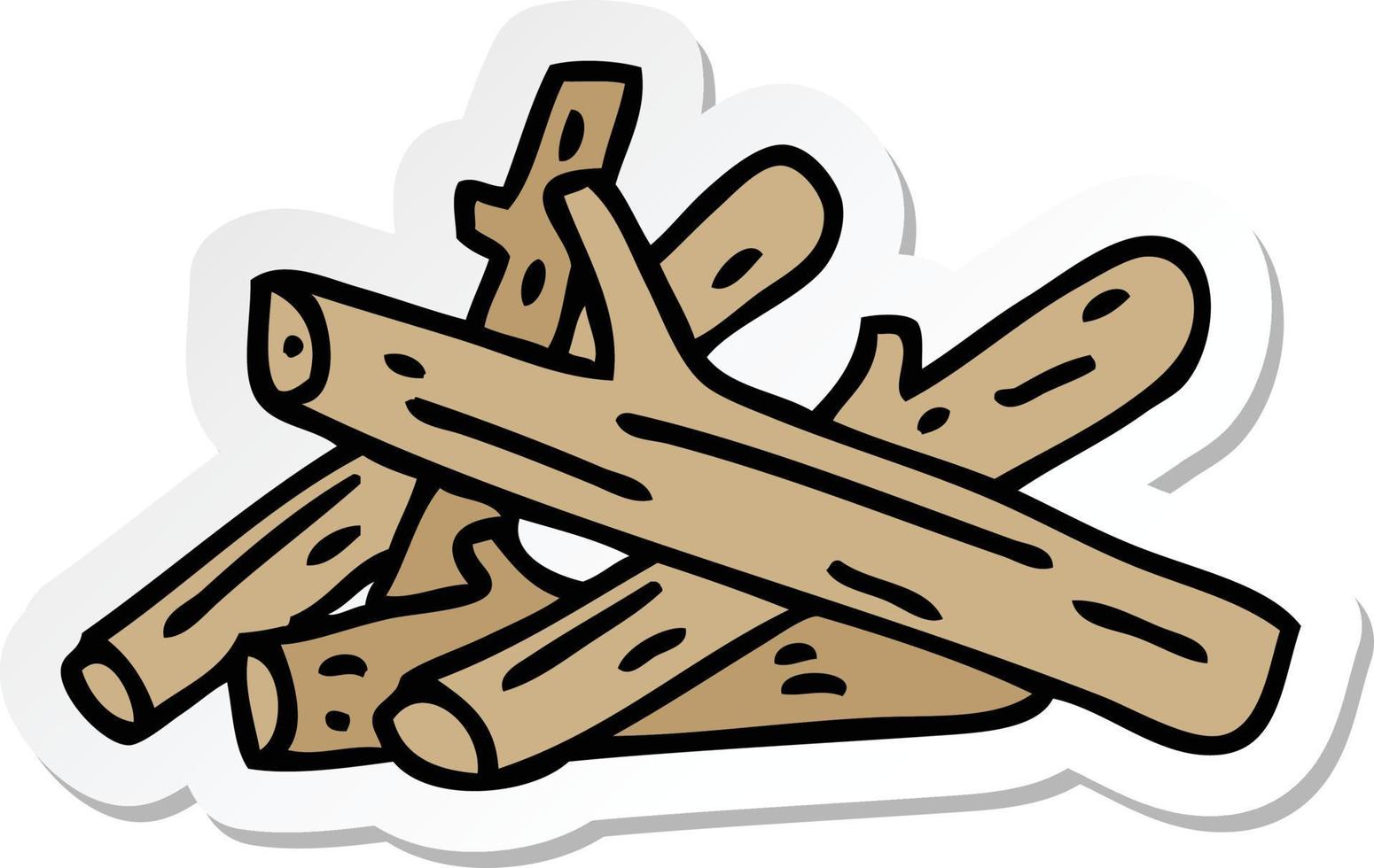 sticker of a quirky hand drawn cartoon logs vector