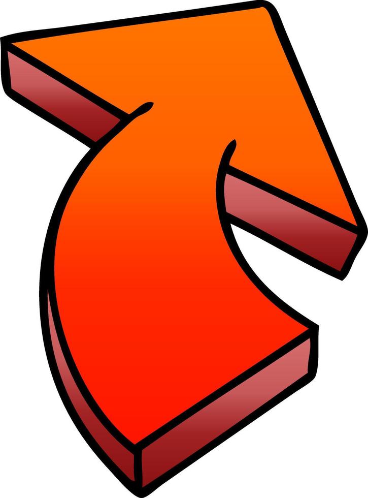 quirky gradient shaded cartoon arrow vector
